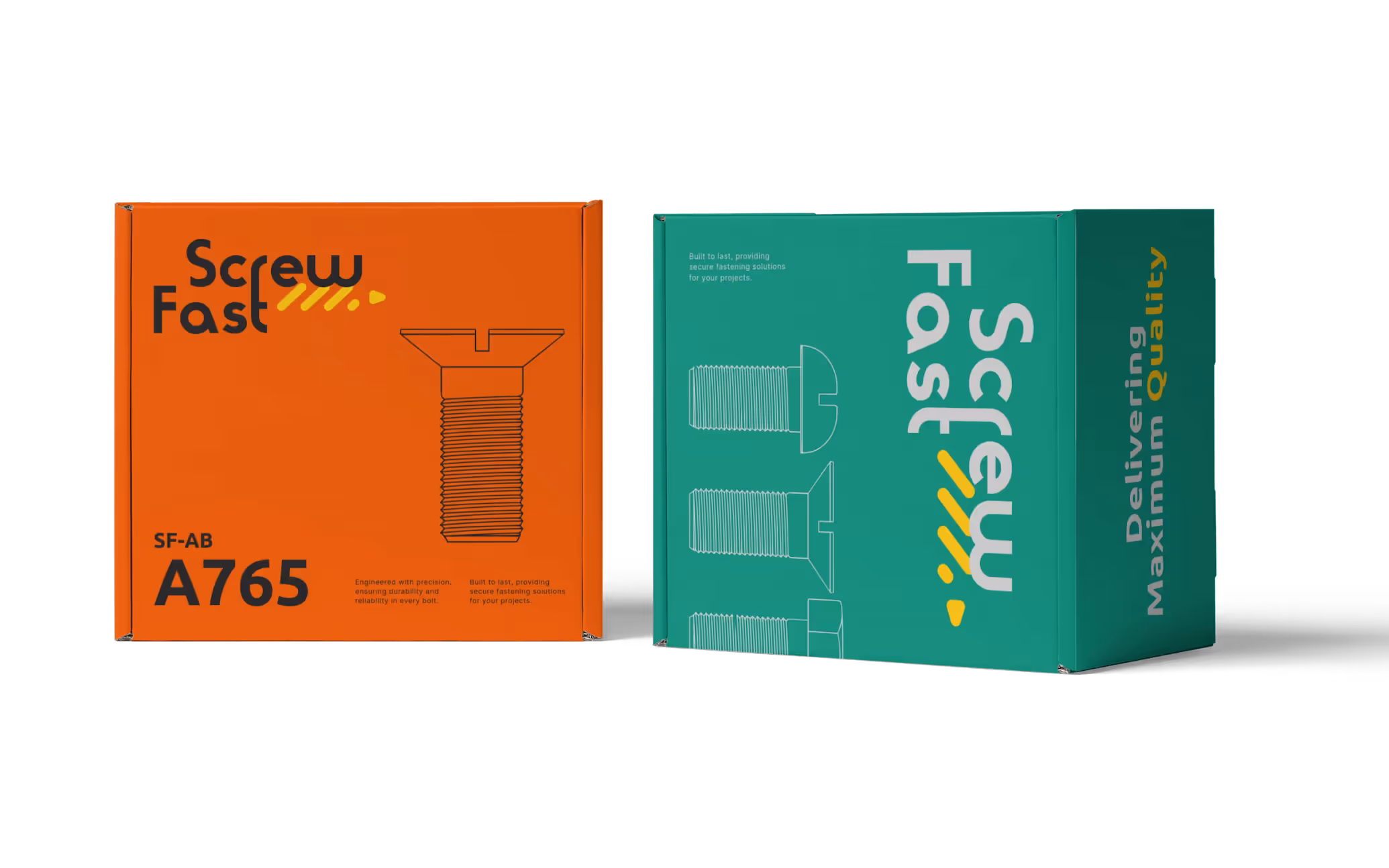 Mockup boxes of assorted screw set